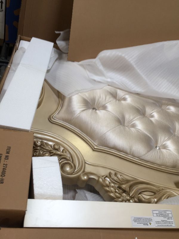 Photo 5 of ACME Furniture Queen Bed, Fabric and Antique White ----=box 1 of 2 and 2 of 2 

