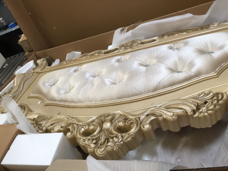 Photo 13 of ACME Furniture Queen Bed, Fabric and Antique White ----=box 1 of 2 and 2 of 2 
