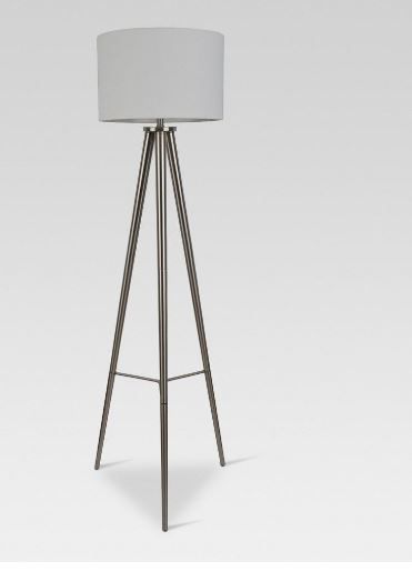 Photo 1 of Delavan Metal Tripod Floor Lamp Nickel (Includes LED Light Bulb) - Project 62
