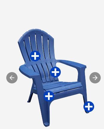 Photo 1 of Adams Manufacturing  RealComfort Stackable Blue Plastic Frame Stationary Adirondack Chair(s) with Solid Seat
