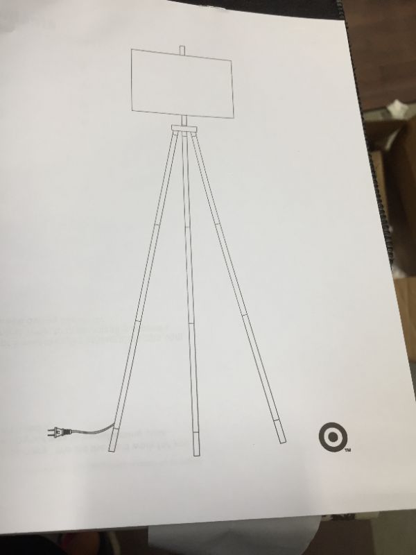 Photo 2 of Ellis Collection Tripod Floor Lamp Nickel (Includes LED Light Bulb) - Project 62	