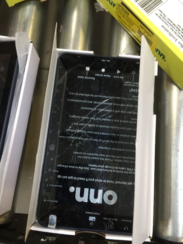 Photo 1 of 4 --- onn. 7" Tablet, 16GB Storage, 2GB RAM, Android 11 Go, 2GHz Quad-Core Processor, LCD -- the four tablets do not work the screen does not turn on and are used buy for parts only or can fix them 
