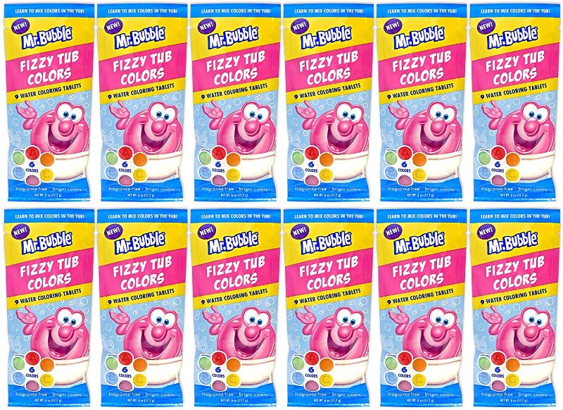 Photo 1 of 2 Mr. Bubble Fizzy Tub Colors (12 Packets, 9 Tablets Each)
