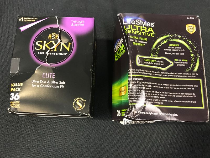 Photo 1 of both   Lifestyles Ultra Sensitive Latex Condoms, 36 Count and SKYN Elite Lubricated Non Latex Condoms, 36 Count

