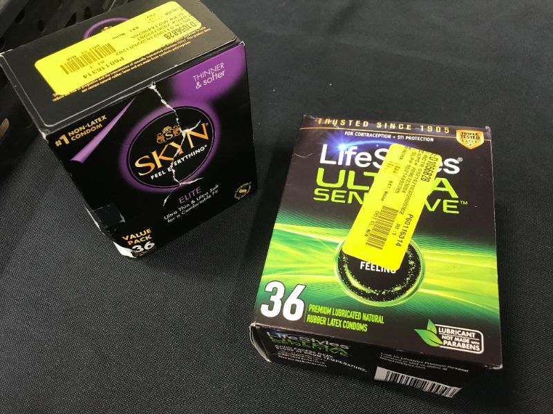 Photo 1 of both   Lifestyles Ultra Sensitive Latex Condoms, 36 Count and SKYN Elite Lubricated Non Latex Condoms, 36 Count

