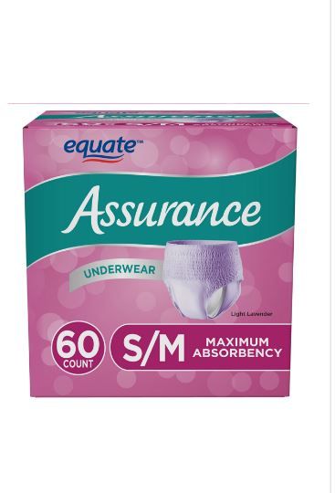 Photo 1 of Assurance Women's Women's Maximum Absorbency Underwear, Lavender, S/M, 60 Ct
