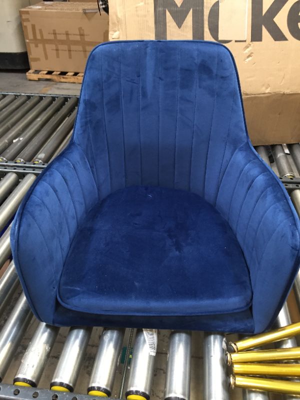 Photo 1 of blue velvet chair 