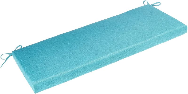 Photo 1 of Pillow Perfect Outdoor/Indoor Forsyth Pool Bench/Swing Cushion, 45" x 18", Turquoise