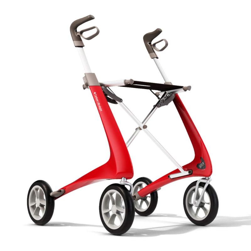 Photo 1 of byACRE Carbon Ultralight Rollator Walker with Organizer Bag, Wide Track , RED - BYA100LGR
