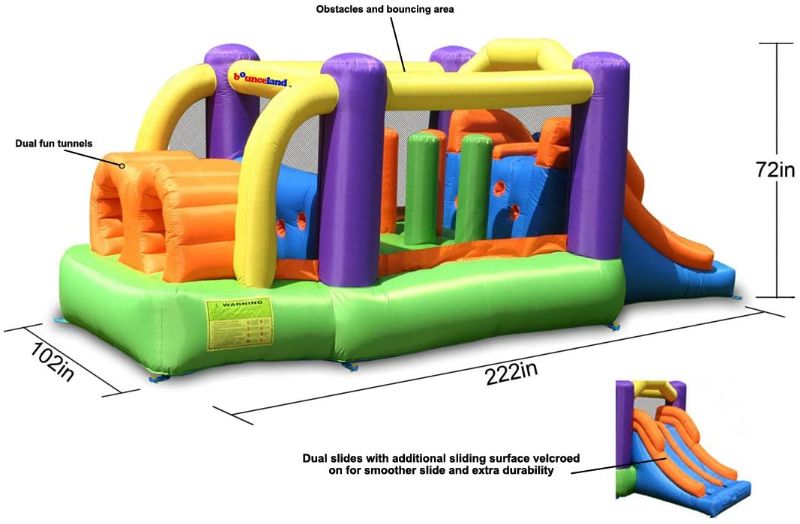 Photo 1 of Bounceland Bounce House Inflatable Bouncer Obstacle Pro-Racer Combo Slides
