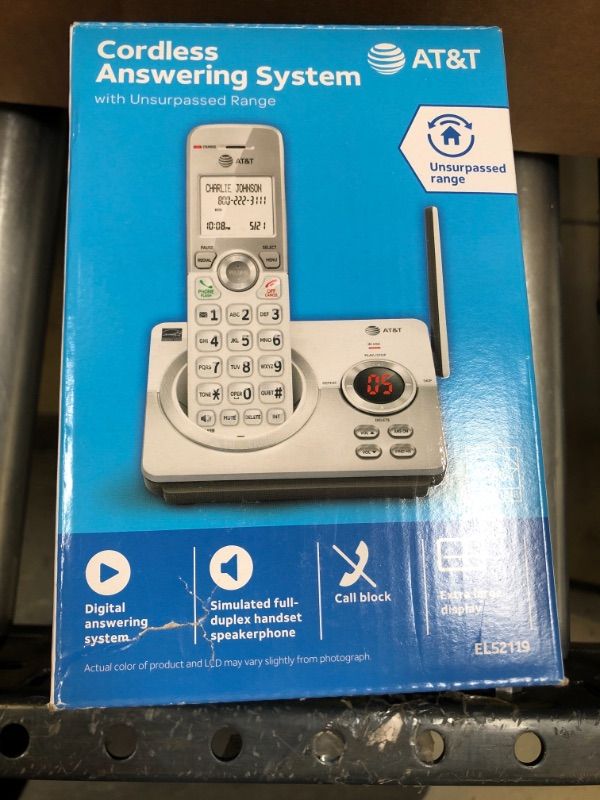 Photo 2 of AT&T EL52119 1 Handset Cordless Answering System with Call Blocking
