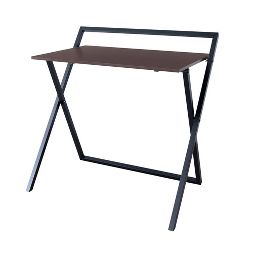 Photo 1 of 22" Folding Wooden Home Office Computer Desk with Metal Base Natural/Black - Teamson Home FACTORY SEALED.

