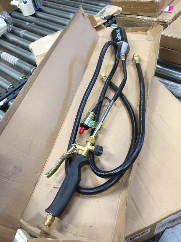 Photo 1 of Propane Torch Weed Burner,Blow Torch,High Output 500,000 BTU,Flamethrower with Turbo Trigger Push Button Igniter and 9.8 FT Hose,for burning weeds,Roof Asphalt, ice snow,Road Marking,Charcoal
