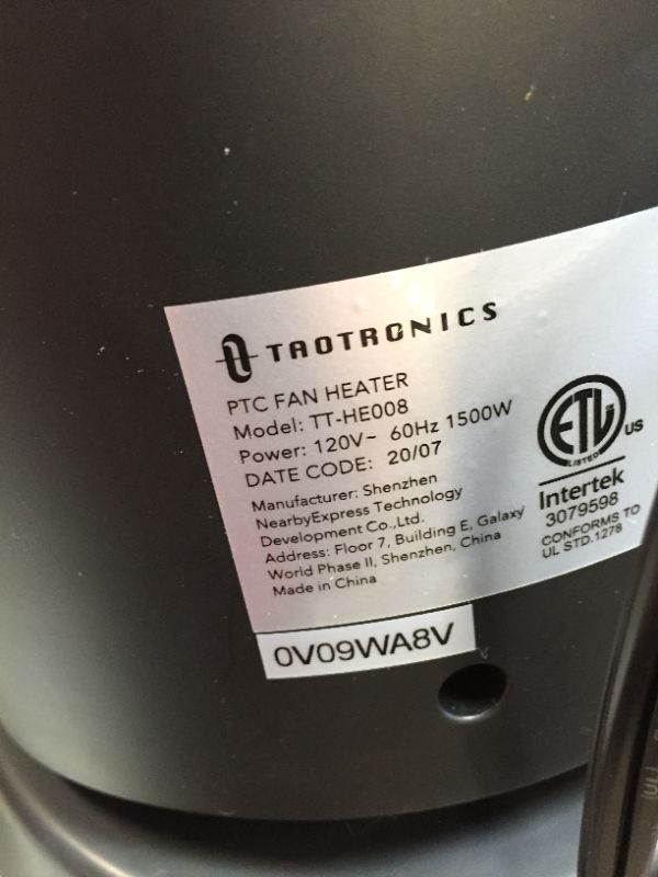 Photo 1 of TaoTronics New Dual PTC 1500W Portable Electric Space Heater | LED Display
