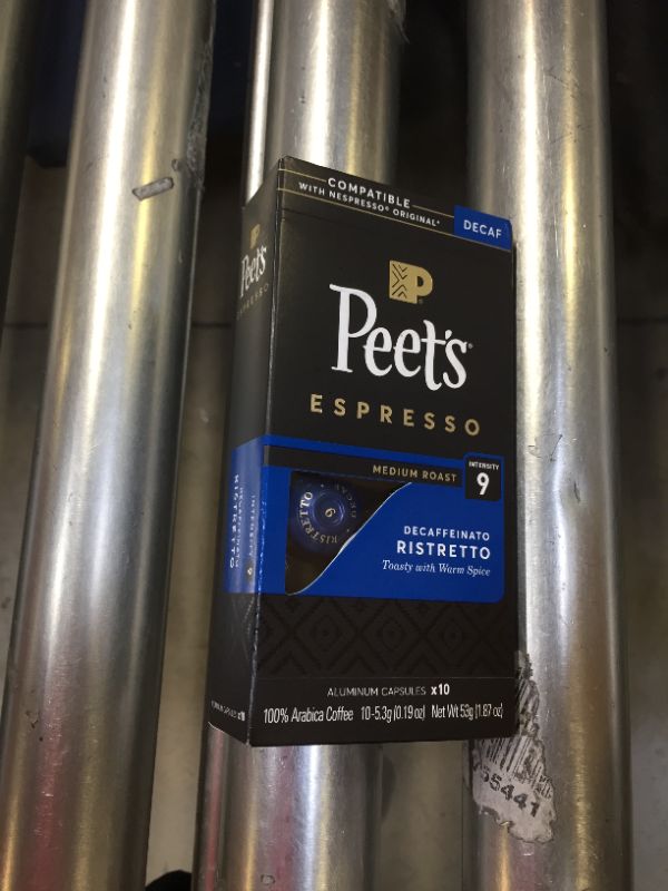 Photo 1 of Peet's Coffee Espresso Capsules Decaffeinato Ristretto Intensity 9, 50 Count Single Cup Coffee Pods Compatible with Nespresso Original Brewers exp 5/06/2022