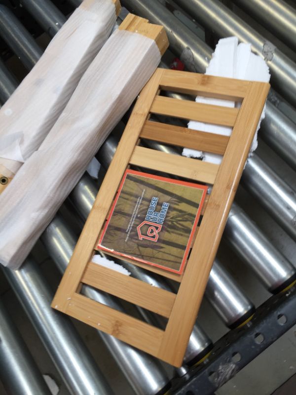 Photo 1 of Shower Bench Spa Stool - Wood 2-Tier Seat, Foot Rest Shaving Stool with Non-Slip Feet + Storage Shelf - Seat or Organizer for Bathroom, Living Room, Bedroom and Garden Decor