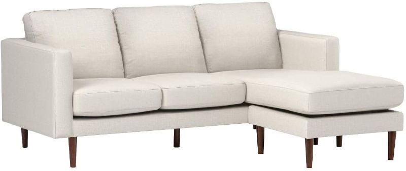 Photo 1 of Amazon Brand – Rivet Revolve Modern Upholstered Sofa with Reversible Sectional Chaise, 80"W, Linen

