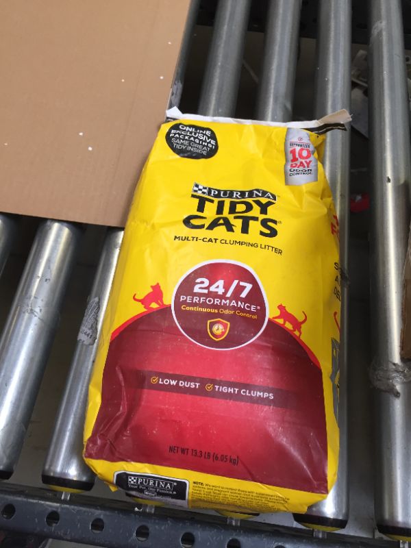 Photo 1 of Tidy Cats Clumping Cat Litter, 24/7 Performance, Clay Cat Litter, Recyclable Box - (3) 13.33 lb. Bags
