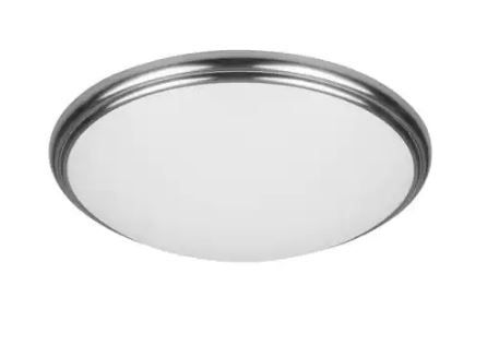 Photo 1 of 12 in. Brushed Nickel and Oil-Rubbed Bronze Selectable Integrated LED Flush Mount with Interchangeable Trim
