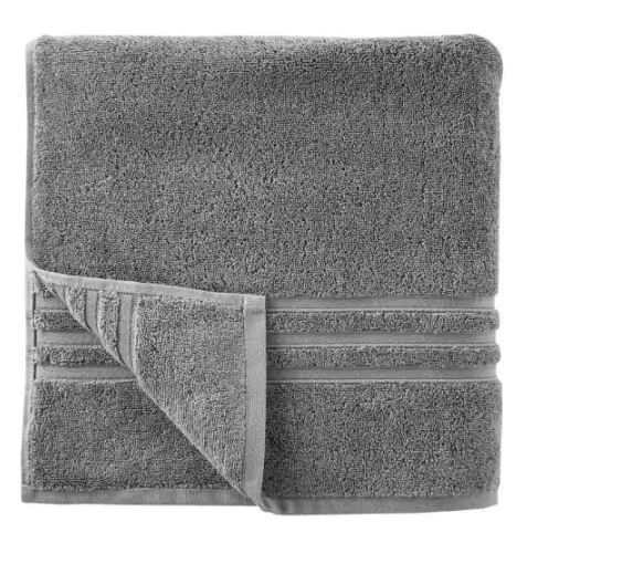 Photo 1 of 2--Turkish Cotton Ultra Soft Charcoal Gray Bath Towel
