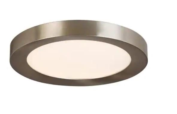 Photo 1 of Calloway 15 in. Brushed Nickel Selectable LED Flush Mount
