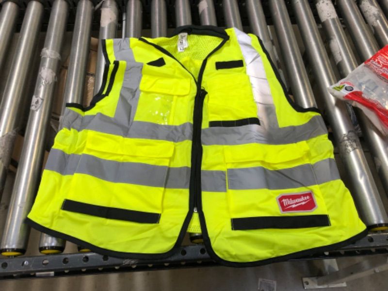 Photo 1 of Performance Large/X-Large Yellow Class 2 High Visibility Safety Vest with 15 Pockets
