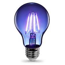 Photo 1 of 25-Watt Equivalent A19 Medium E26 Base Dimmable Filament Blue Colored LED Clear Glass Light Bulb 2 pack 
