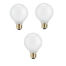 Photo 1 of 40-Watt Equivalent G25 Halogen White Decorative Globe Light Bulb (3-Pack)
