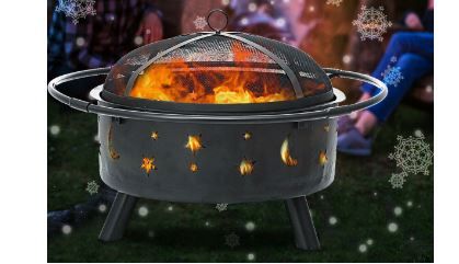 Photo 1 of 3Outdoor Fire Pit Stars Moons Firepits Fireplace Burning Heater w/ Poke

