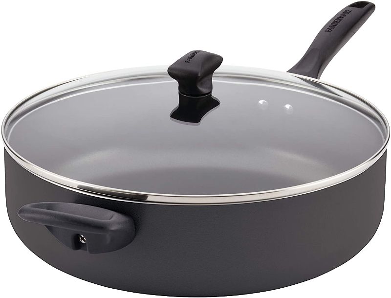 Photo 1 of Farberware Dishwasher Safe Nonstick Jumbo Cooker/Saute Pan with Helper Handle - 6 Quart, Black
