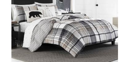 Photo 1 of Eddie Bauer Normandy Plaid Black Comforter Set, Full/Queen
