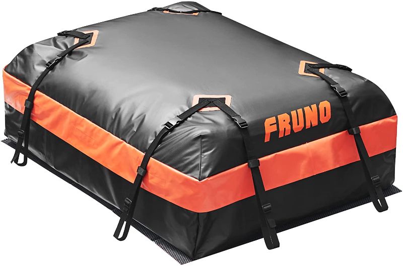 Photo 1 of FRUNO 15 CUFT Rooftop Cargo Carrier Waterproof Vehicle Cargo Carrier Roof Bag for Top of Car with/Without Roof Rack

