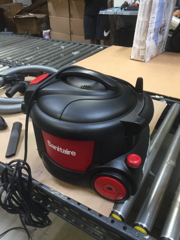 Photo 7 of Sanitaire SC3700A Quiet Clean Canister Vacuum, Red/Black, 9.0 Amp, 11" Cleaning Path. ++
