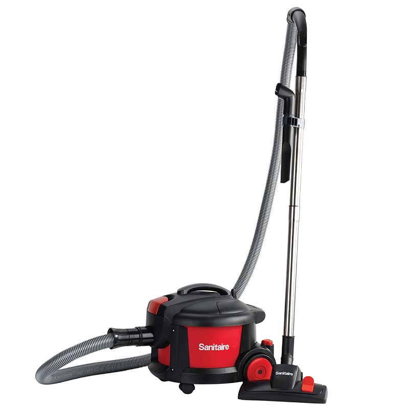 Photo 1 of Sanitaire SC3700A Quiet Clean Canister Vacuum, Red/Black, 9.0 Amp, 11" Cleaning Path. ++
