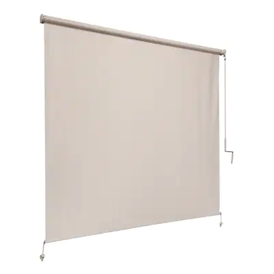 Photo 1 of Coolaroo Outdoor Roller Shade 99-in x 96-in Pebble Light Filtering Cordless or outdoor Roller Shade