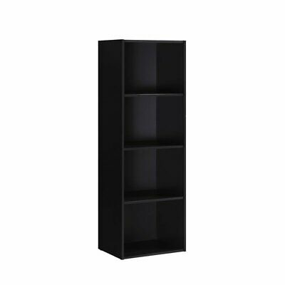 Photo 1 of Hodedah 4 Shelf Bookcase in Black