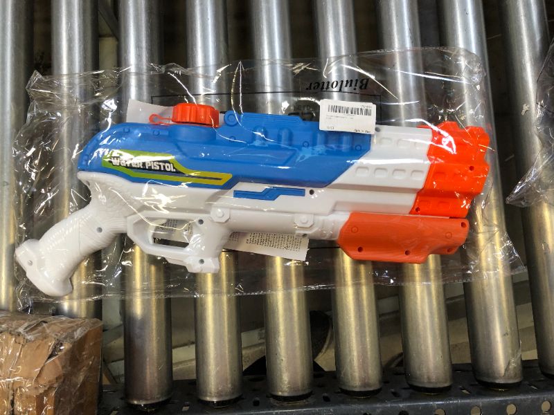 Photo 1 of Biulotter Water Guns for Kids Adults, 4 Nozzles 1200cc Water Gun Pistol Squirt Gun for Water Fight Swimming Beach Water Toy 30-35 Feet Shooting Range for Kid&Adult

