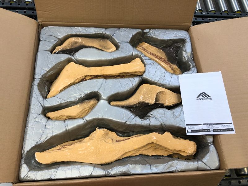 Photo 1 of QuliMetal Ceramic Wood Logs Set, Gas Fireplace Logs for All Types of Indoor Gas Inserts Ventless & Vent Free, Propane, Gel, Ethanol, Electric or Outdoor Fireplaces & Fire Pits, 6 Pcs
