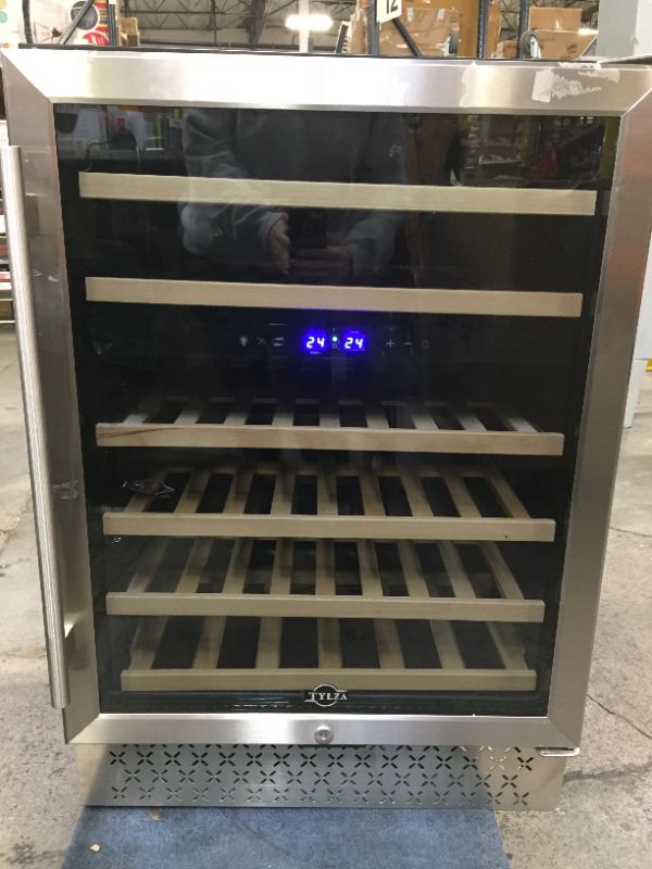 Photo 11 of 24 Inch Dual Zone Wine Cooler Refrigerator, 46 Bottle Wine Fridge Under Counter Freestanding and Built-in, Compressor Fast Cooling Low Noise and No Fog for at Home, Office, Kitchen and Bar
