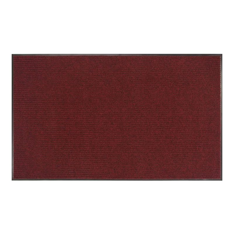 Photo 1 of Amazon Basics Poly Linear-Rib Commercial Carpet Vinyl-Backed Mat 3' X 4' Red/Black
