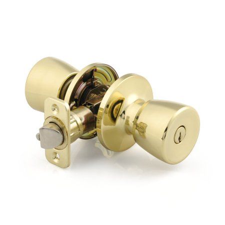 Photo 1 of Brinks 2710-105 Mobile Home Keyed Entry Tulip Style Door Knob, Polished Brass