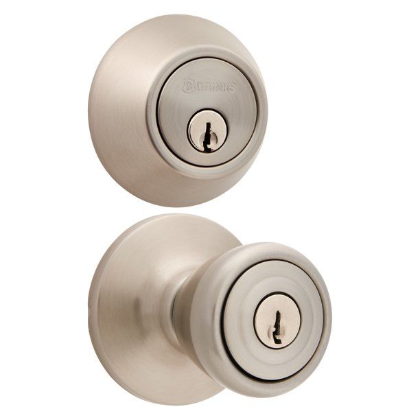 Photo 1 of Brinks Keyed Entry Tulip Style Doorknob and Deadbolt , Satin Nickel Finish