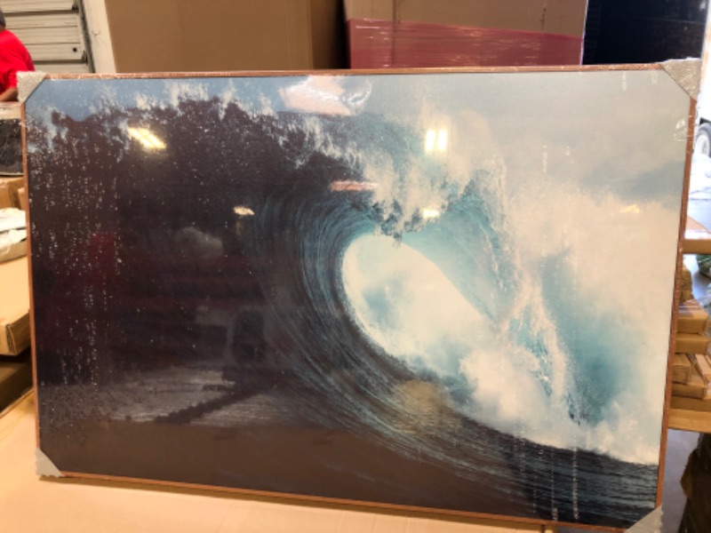Photo 3 of  Ocean Wave LANDSCAPE Wall Art Rolling Wave Framed Canvas 24X36 