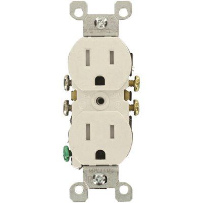 Photo 1 of 15 Amp Tamper-Resistant Duplex Outlet, White (10-Pack)