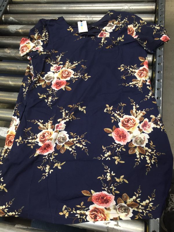 Photo 1 of KIDSFORM FLORAL NAVY BLUE DRESS LARGE 