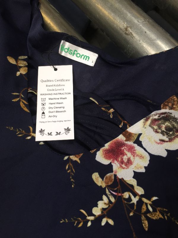 Photo 3 of KIDSFORM FLORAL NAVY BLUE DRESS LARGE 