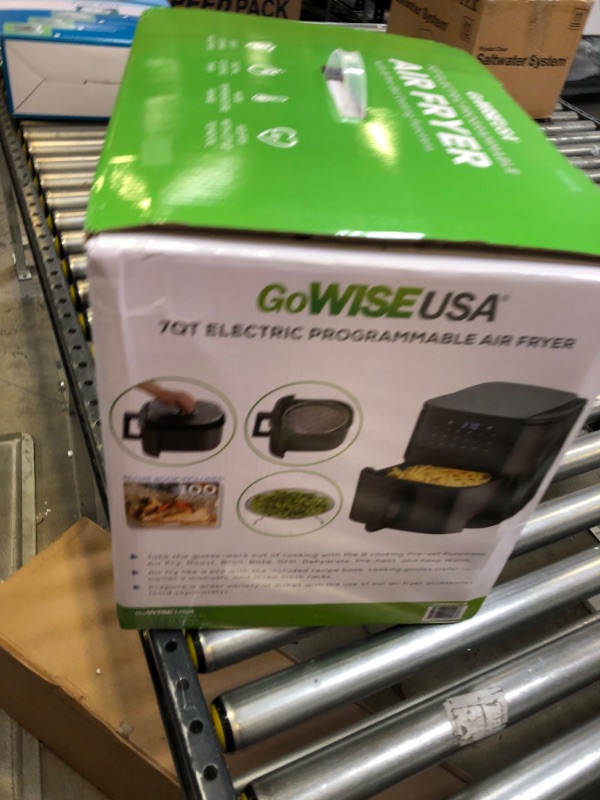 Photo 7 of GoWISE USA 7-Quart Air Fryer & Dehydrator MAX STEEL XL- with Touchscreen Display with Stackable Dehydrating Racks, with Preheat & Mute Functions + 100 Recipes
(MISSING ACCESORIES)
