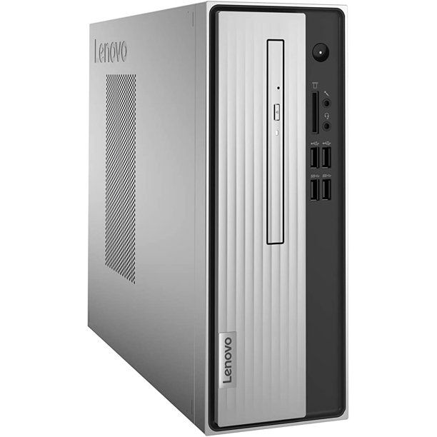 Photo 1 of Lenovo IdeaCentre 3 Desktop, Tower, AMD Athlon Silver 3050U Processor, AMD Radeon Graphics, 4GB DDR4, 256GB SSD, Wi-Fi 802.11, Bluetooth, HDMI, 8 USB Ports, Windows 10, 90NT0000US, Silver
