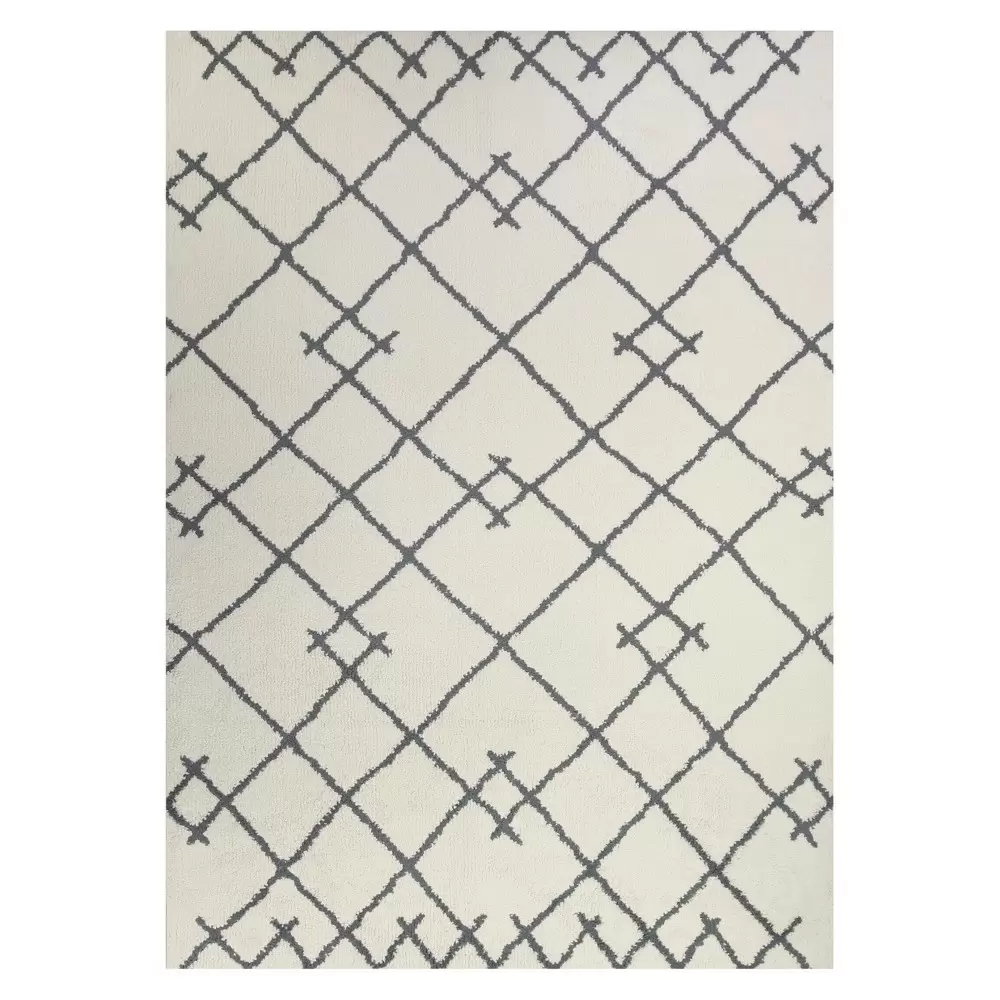 Photo 1 of 5'X7' Kenya Fleece Geometric Design Tufted Area Rug Cream - Project 62
(DIRTY)
