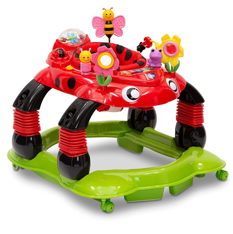 Photo 1 of Delta Children Lil’ Play Station 4-in-1 Activity Walker - Rocker, Activity Center, Bouncer, Walker - Adjustable Seat Height - Fun Toys for Baby, Sadie the Ladybug
